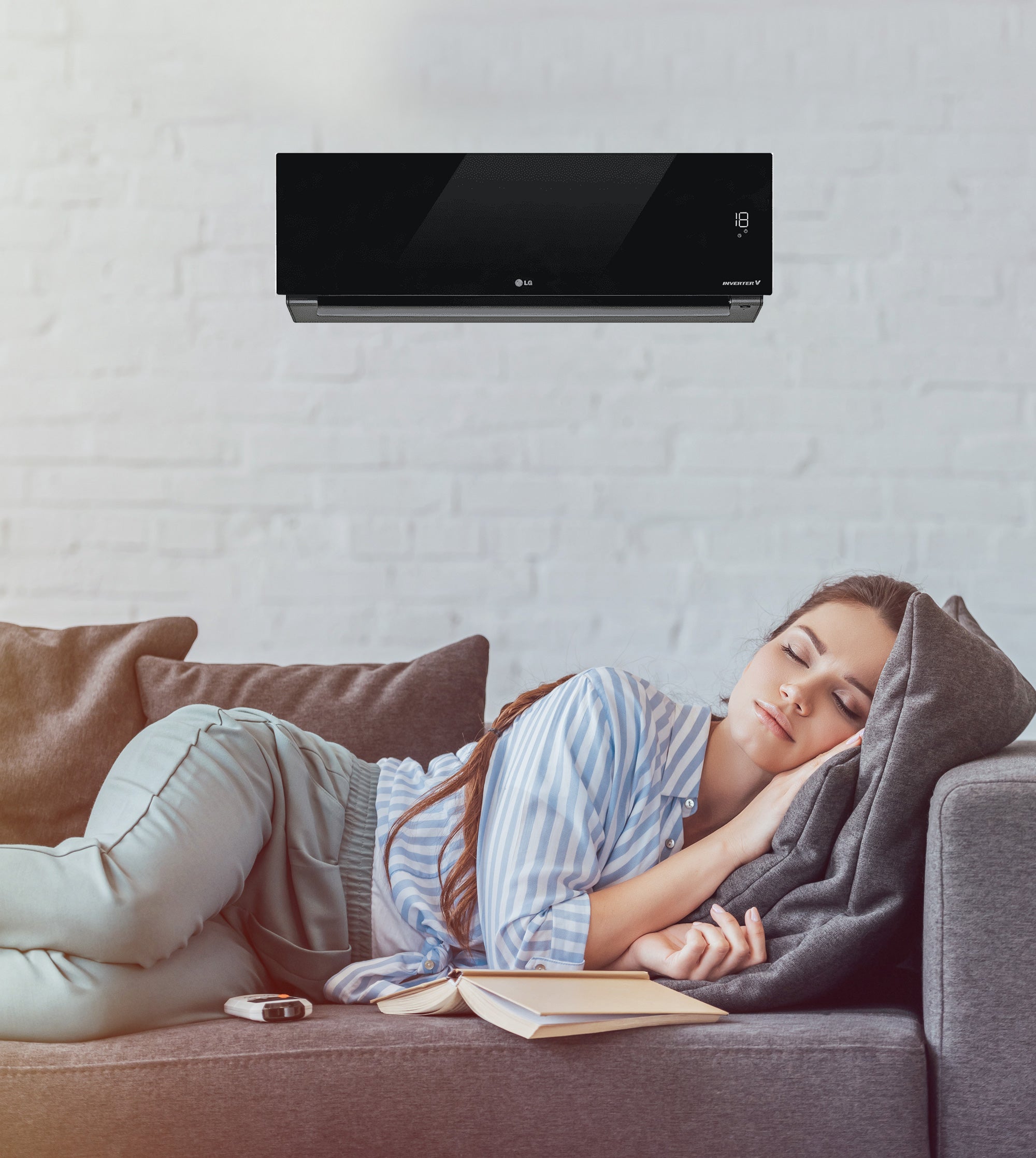 black Split ac on the wall